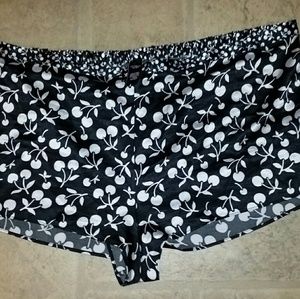 Victoria's Secret cherry print satin sleep shorts